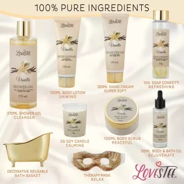 Christmas Spa Gift Basket for Women, Vanilla Bath ...