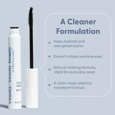 twenty/twenty beauty Clean Sweep Mascara, Long-Lasting Eyelash Mascara for Everyday Wear on Sensitive Eyes for up to 24H, Made with Clean Ingredients, Vegan and Cruelty-Free