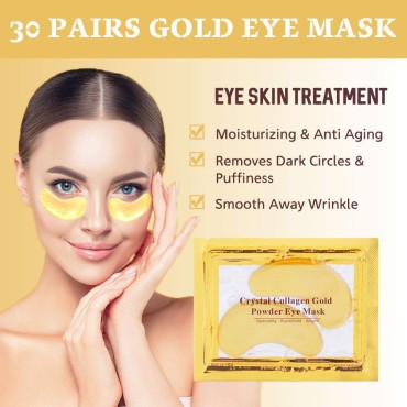 NIYET 30 Pairs Under Eye Collagen Patches, Gold Mo...