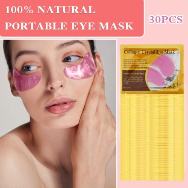 30 Pairs 24K Pink Under Eye Patches,Crystal Collag...