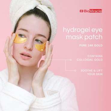 BioMiracle Pure 24K Gold Hydrogel Eye Mask Patch, ...