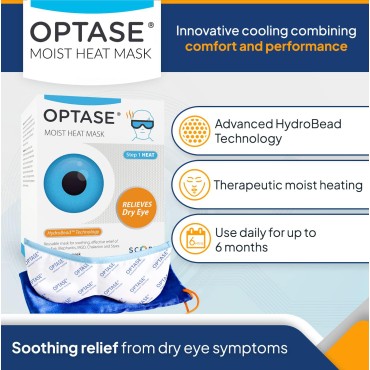 Optase Moist Heat Eye Mask - Washable and Reusable...