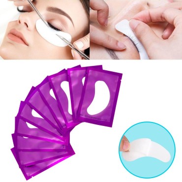 100 Pairs Set Under Eye Pads, Comfy and Cool Under Eye Patches Gel Pad for Eyelash Extensions Eye Mask Beauty Tool (Purple)