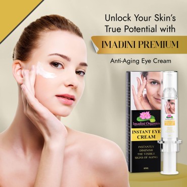 Imadini Natural Eye Wrinkle Cream, Remove Eye Bag Dark Circles, Reduce Puffiness & Eye Wrinkle, Ideal Eye Bag Cream For Both Men & Women- 8ml