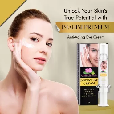 Imadini Natural Eye Wrinkle Cream, Remove Eye Bag Dark Circles, Reduce Puffiness & Eye Wrinkle, Ideal Eye Bag Cream For Both Men & Women- 8ml