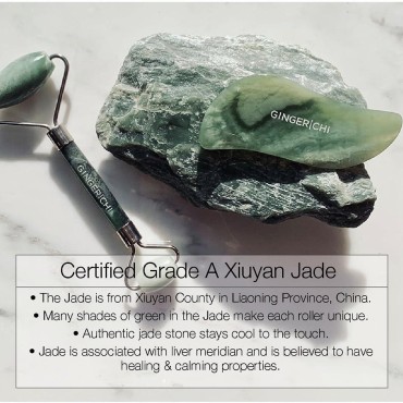 Ginger Chi Jade Gua Sha- 100% Natural Gua Sha Faci...