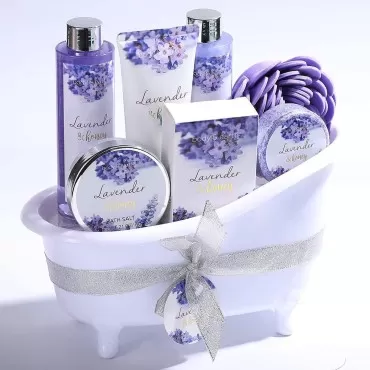 Bath and Body Gift Set - Lavender Gift Baskets for...