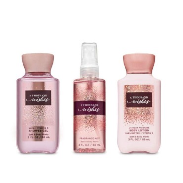 A Thousand Wishes - 2019 - Shower Gel - Fine Fragrance Mist & Body Lotion - Travel Size Set w/Gift Bag