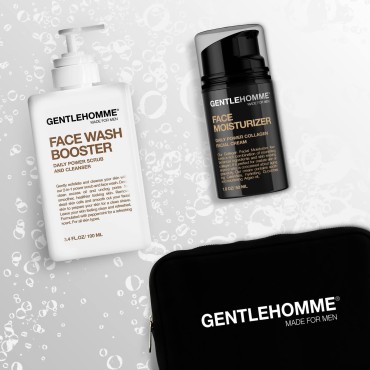 Gentlehomme Facial Kit - Pouch, Facial Cream & Cle...