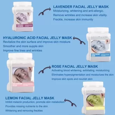 Jelly Mask Powder for Face Mask Skin Care, Natural Gel Facial Masks, Professional Peel Off hydrojelly Mask, Moisturizing, Brightening & Hydrating for Wrinkles & Acne 23 Fl Oz (Hyaluronic Acid)