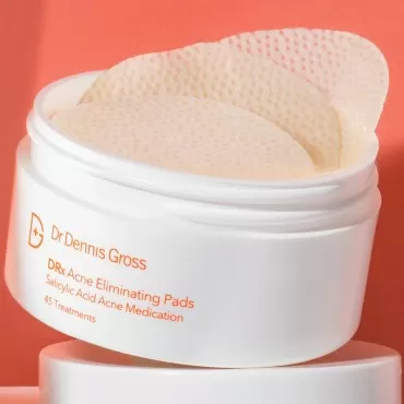 Dr. Dennis Gross DRx Acne Eliminating Pads: for Acne, Oily Skin, Clogged Pores, and Inflammation, (45 Treatments)