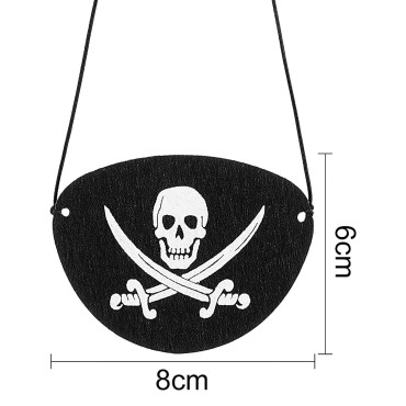 24 Pack Black Pirate Eye Patches One Eye Skull Cap...