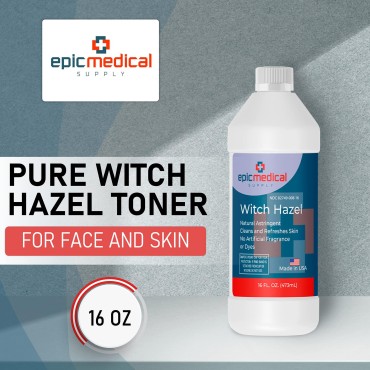 Epic Medical Supply Witch Hazel 16 oz. Natural Astringent Cleanser, No Dyes or Artificial Fragrances (1)