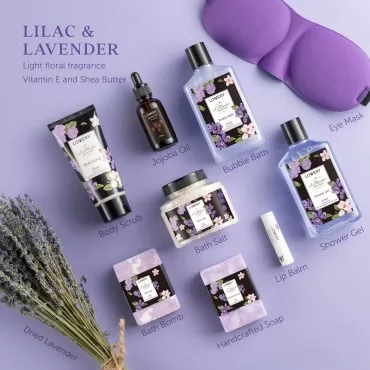 Christmas Gift Basket, Lavender & Lilac Spa Gift B...