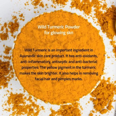 Kasthuri Manjal Powder for Skin and Face Care| Wild Turmeric powder | Curcuma Aromatica | Helps in Glowing Skin Acne and Radiant skin (3.5 oz)