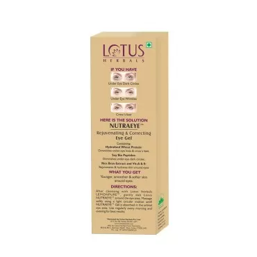 Lotus Herbals Nutraeye Rejuvenating And Correcting Eye Gel, 10g