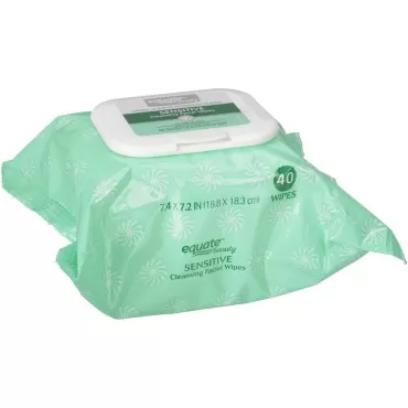 Equate Sensitive Cleansing Facial Wipes, Compare to Simple Cleansing Facial Wipes, 40 Count