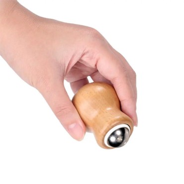 Kingsley Indulge in Luxurious Skin Therapy with The Bamboo Palm Held Roller Ball Facial Massager: Enhance Your Skin's Health and Wellness