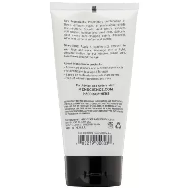 MenScience Androceuticals Microfine Face Scrub All Natural, 4.4 Fl Oz