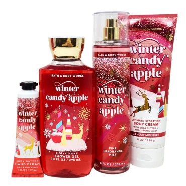 Bath and Body Winter Candy Apple Gift Set Bag - Fr...