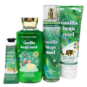 Bath and Body Vanilla Bean Noel Gift Set Bag - Fra...