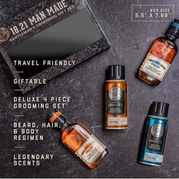 18.21 Man Made Wash And Spirits Spritzer Grooming Gift Set, Absolute Mahogany & Noble Oud