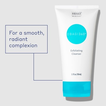 Obagi360 Exfoliating Cleanser - For Fine Lines & Wrinkles, Helps Exfoliate & Revive Dull, Dry Skin - 5.1 oz