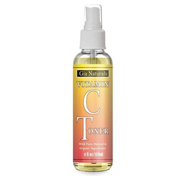 Gia Naturals Vitamin C Facial Toner. Pure, Natural and Organic. Freshner. Antioxidants, Age-Fighting, Brightens, Reduces Pores, PH Balances, Made in USA
