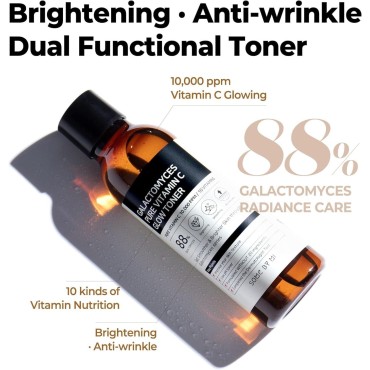 SOME BY MI Galactomyces Pure Vitamin C Glow Toner - 6.76Oz, 200ml - Vitamin C Face Toner for Glass Skin and Skin Brightening Effect - Improvement of Skin Texture and Elasticity - Korean Skin Care