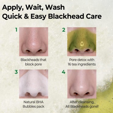SOME BY MI Bye Bye Blackhead 30 Days Miracle Green Tea Tox Bubble Cleanser - 4.23 Oz, 120g - Made from Green Tea Extract - Mild Daily Face Wash for Removing Sebum and Blackheads - Korean Skin Care