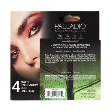 Palladio Matte Eyeshadow Duo Palettes, Ultra Velvety Matte Finish Shades, Highly Pigmented, Ultra Fine Shadows, Longlasting (MESET-B)