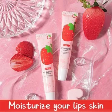 AKARY Natural Strawberry Lip Balm, Lasting Nourish...