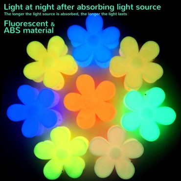 8PCS Glow Flower Hair Clips Lighting Flower Claw C...