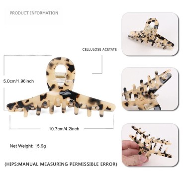 Hair Clips Tortoiseshell Claw Cellulose Acetate Ja...