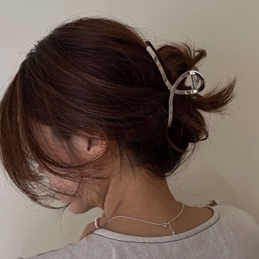 Formery 3PCS Large Banana Hair Clips Silver Metal ...