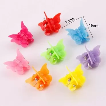 HugeDE 50 Pcs Baby Mini Plastic Butterfly Hair Clips Hair Claw Hair Clamps Barrettes for Girls