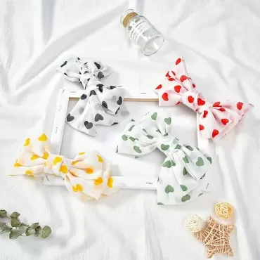 Yusier 4 PCS Large Chiffon Bow Barrettes French Fl...