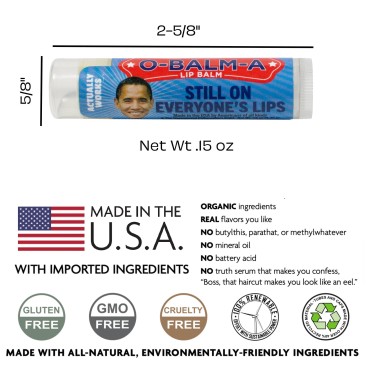 Barack Obama's O-Balm-A Lip Balm Tube, Peppermint ...
