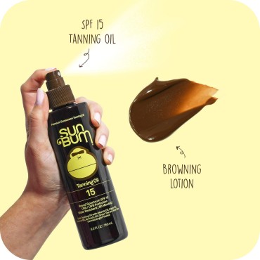 Sun Bum Sun Bum Browning Lotion and Spf 15 Tanning Oil Vegan and Reef Friendly (octinoxate & Oxybenzone Free) Sun Tanning Cream and Oil With Aloe Vera