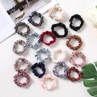 3 Pack Small Satin Scrunchies, Women Girls Elegant...