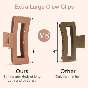 4 Pack 5 Inch Extra Large Claw Clips for Thick Hai...