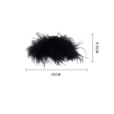 2Pcs Artificial Ostrich Feathers Hair Claw Clips S...