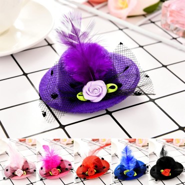12 Pieces Mini Hat Clips Tea Party Hats for Girls ...