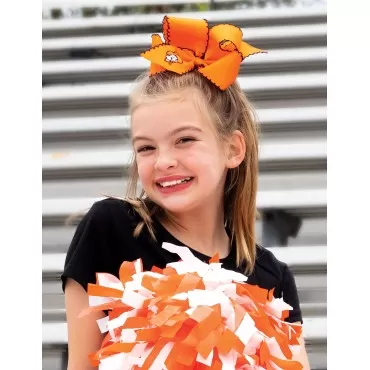 Divine Creations Girls' Collegiate Themed Game Day Logo Print Hair Bow by Wee Ones on a WeeStay Clip, Moonstitch, Medium, Florida