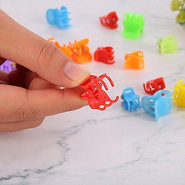 100 Pieces Plastic Colored Mini Hair Clips Plastic Hair Claws Pins Clamps