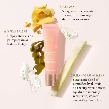 Biossance Squalane + Rose Vegan Lip Balm. Made wit...