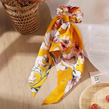 Yheakne Silk Hair Scarf Tie Chiffon Long Ponytail ...