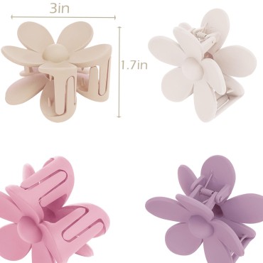 Hair Claw Clips, 6PCS Flower Hair Clips, Large Cla...