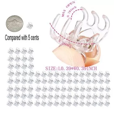 100pcs 1cm clear Mini Hair Claw Clips Plastic Claw...