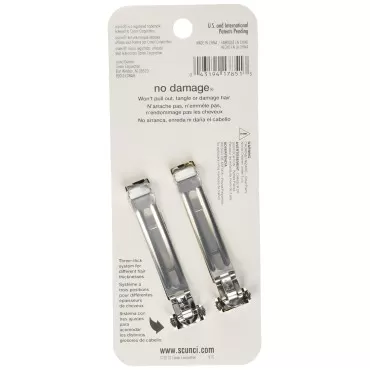Scunci No-Slip Grip Auto Clasp Barrettes, Colors May Vary 2 ea (Pack of 2)